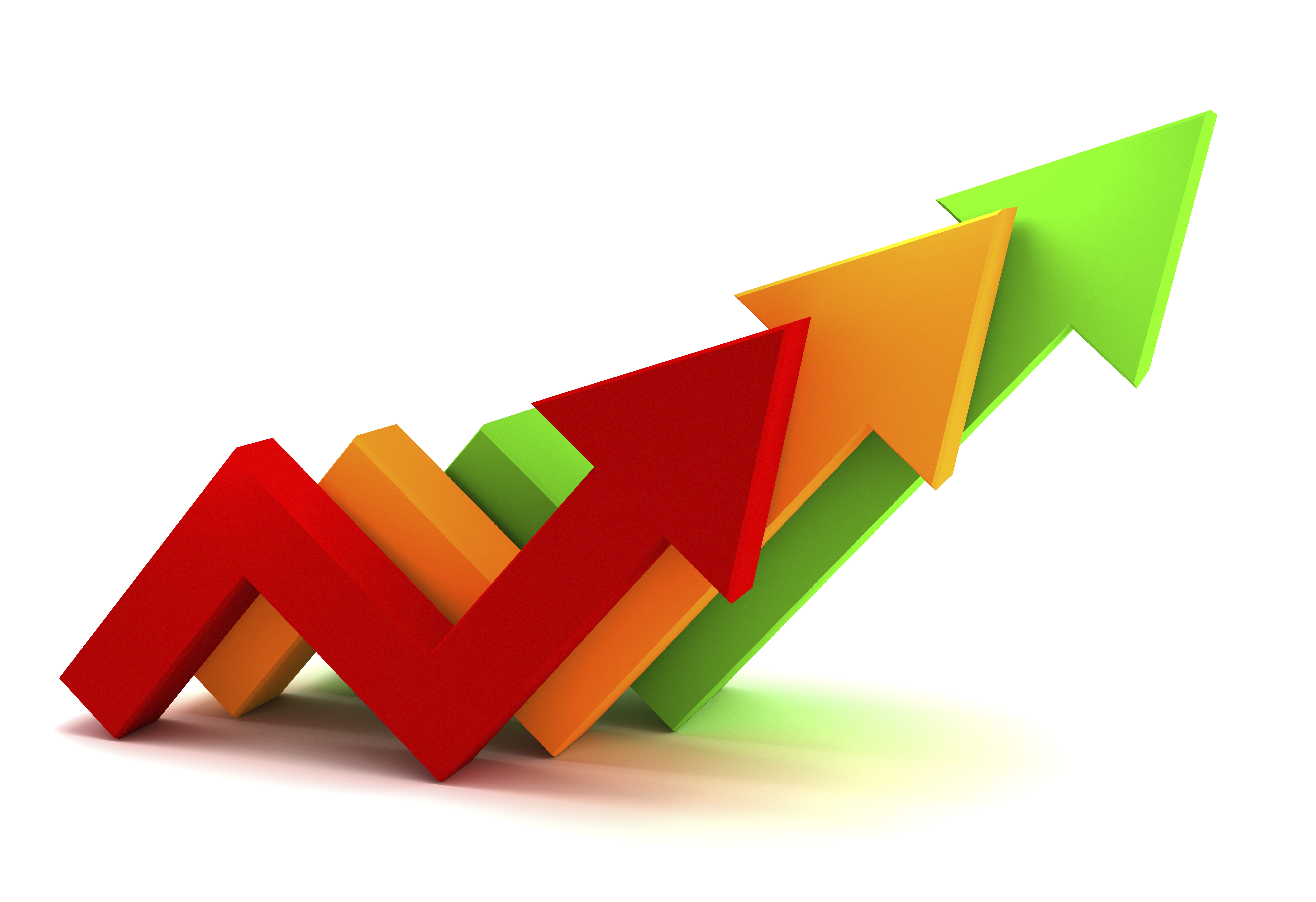 Color arrow financial chart