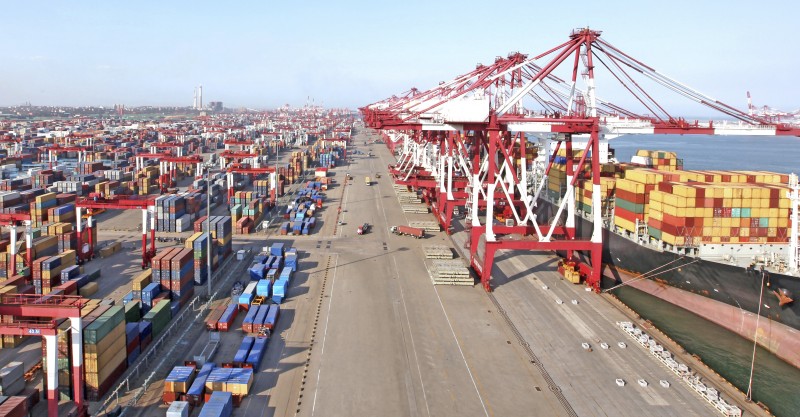 Container Terminal Warehouse Qingdao Port China
