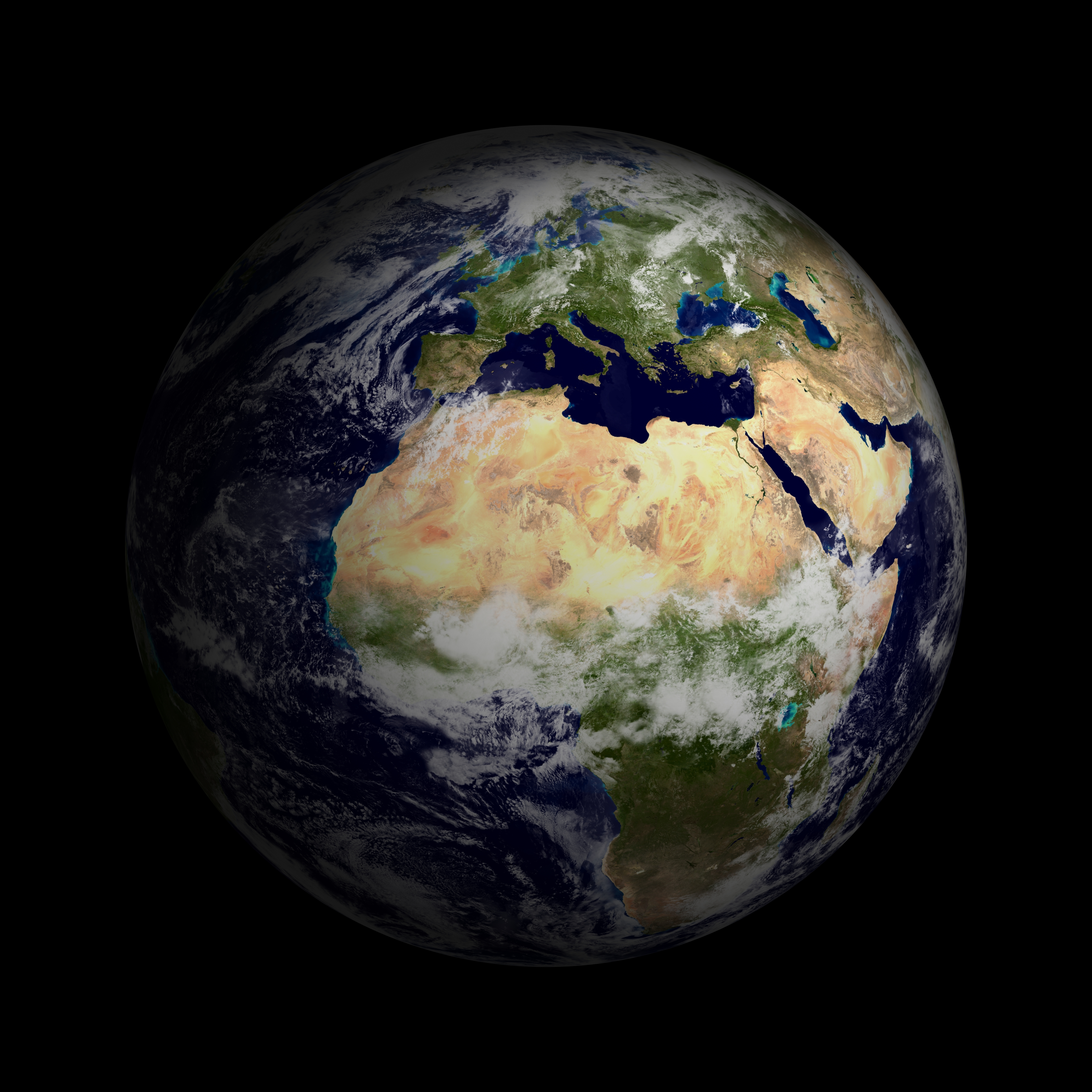 Earth Satellite View Globe Africa Space