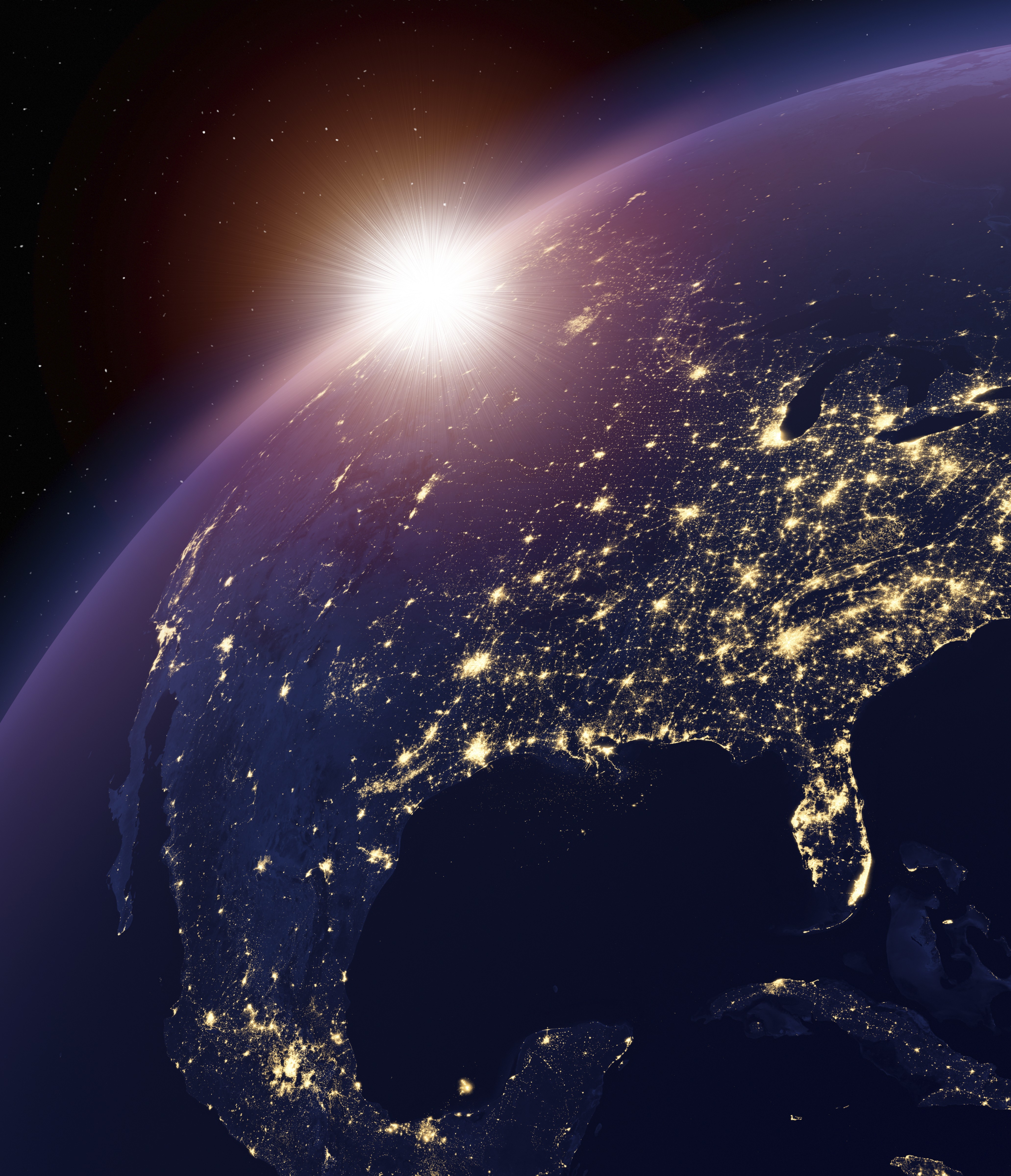 Earth nightlights USA focus