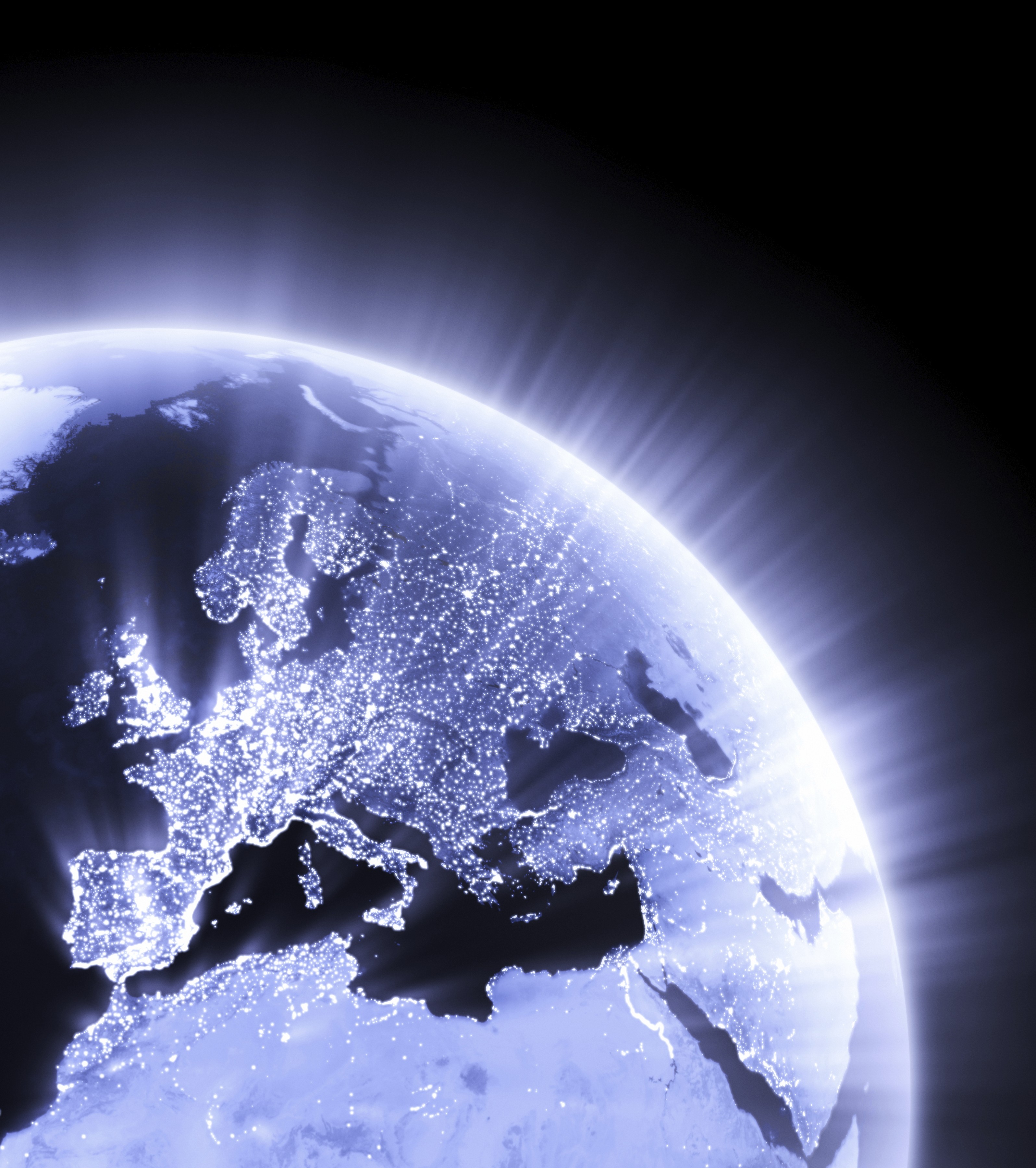 Globe Earth glowing Europe