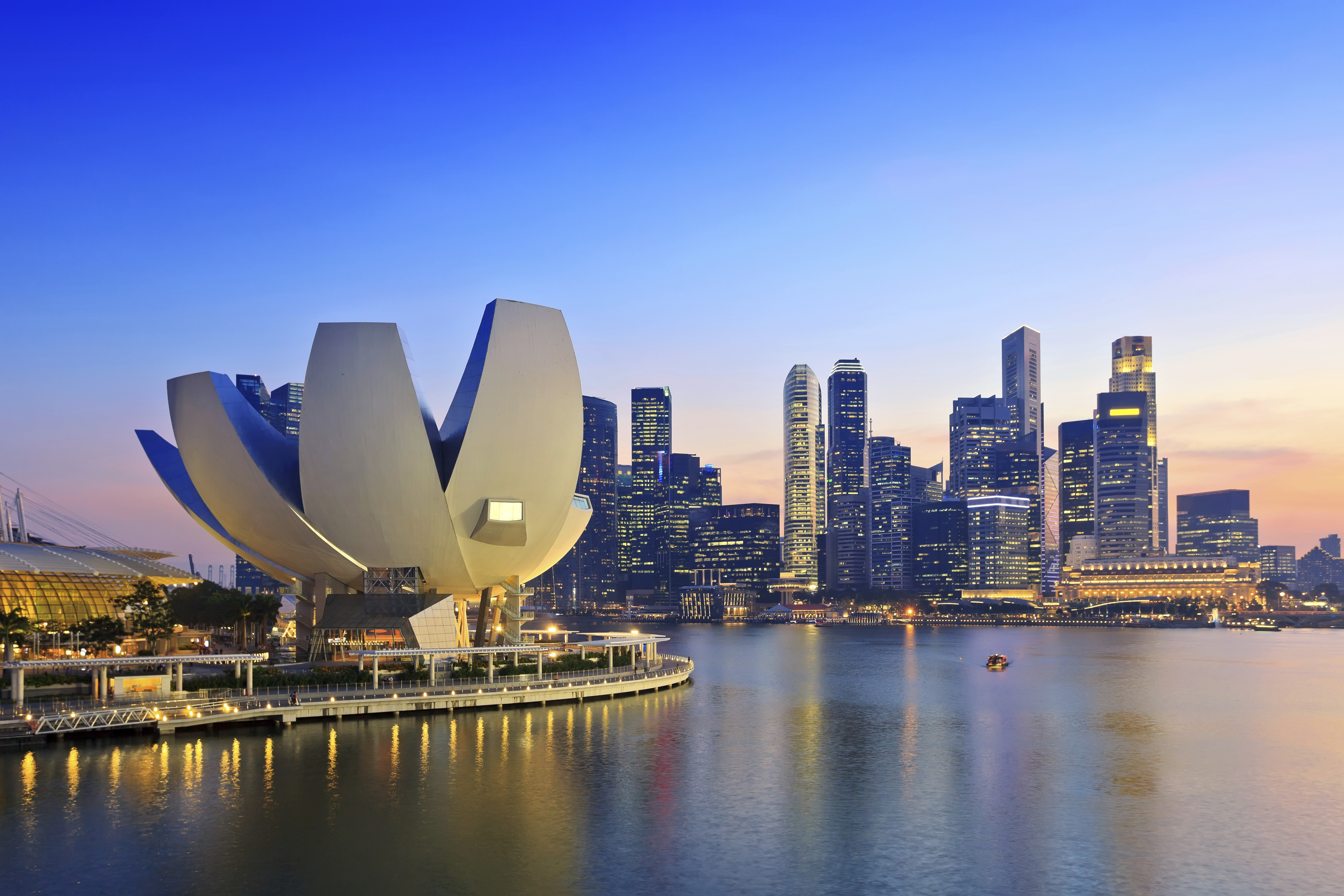 Singapore Skyline and view of Marina Bay