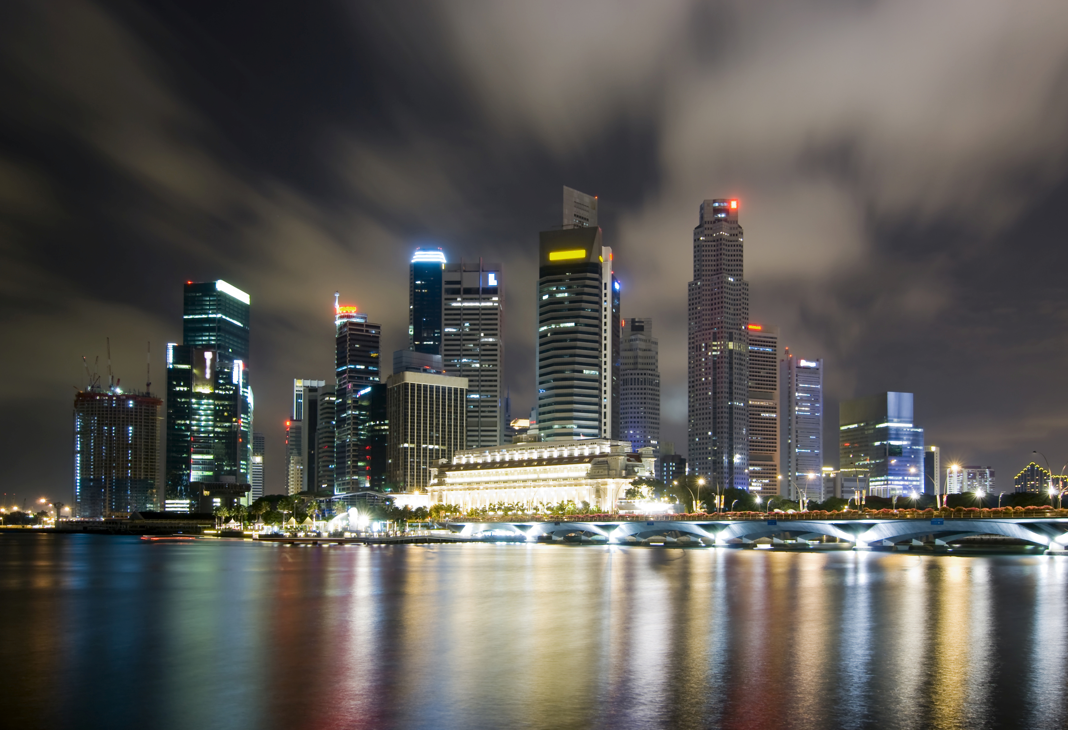 Singapore skyline city night