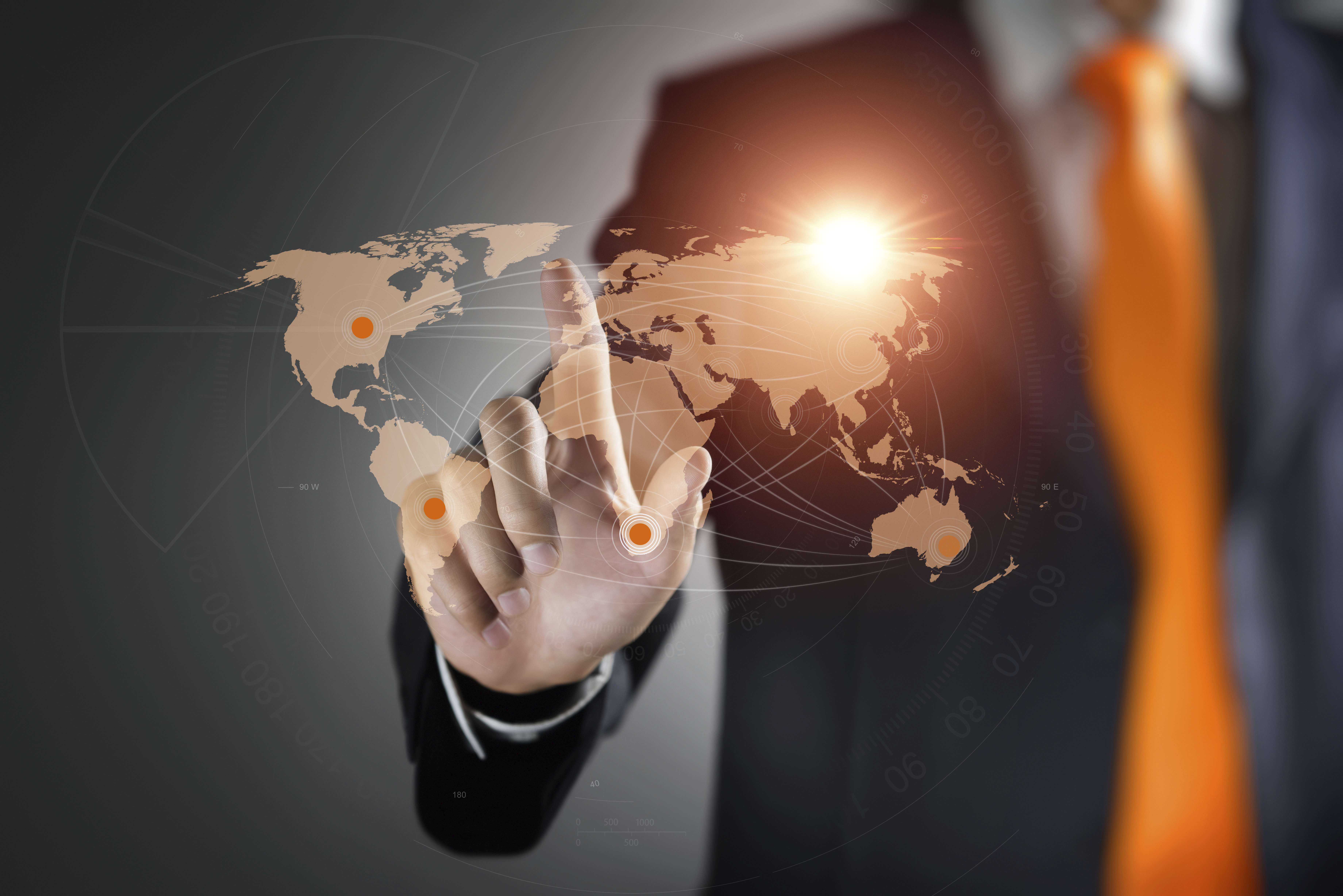 World Map Global Business Technology