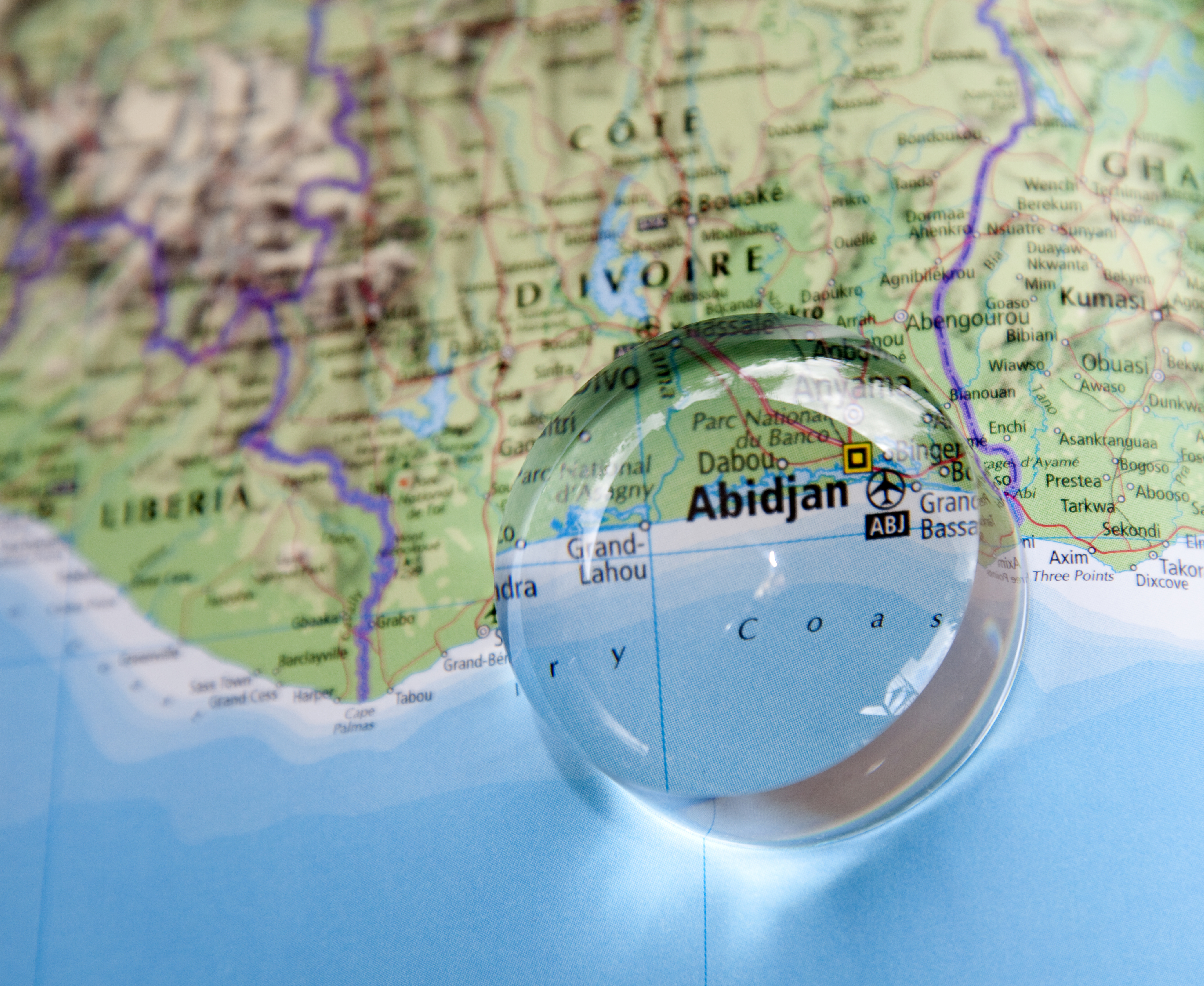Abidjan Cote D'Ivoire Africa map