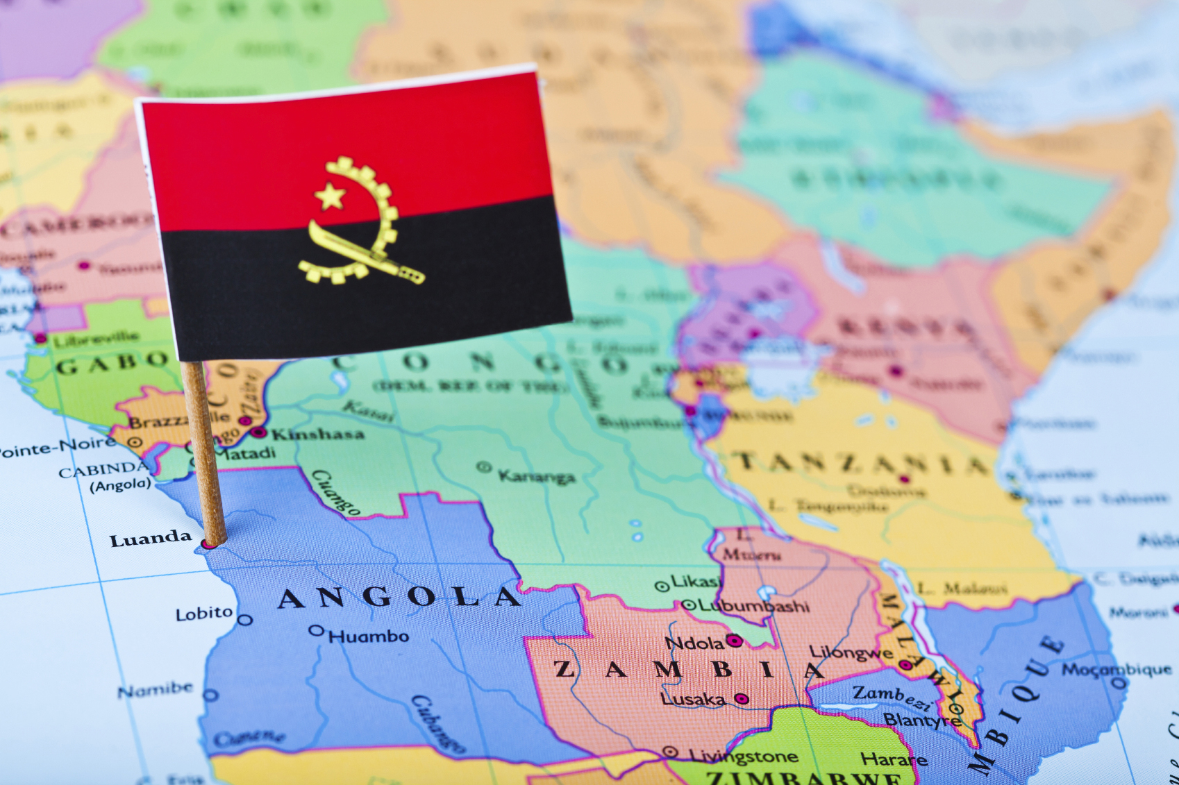 Angola Flag Map