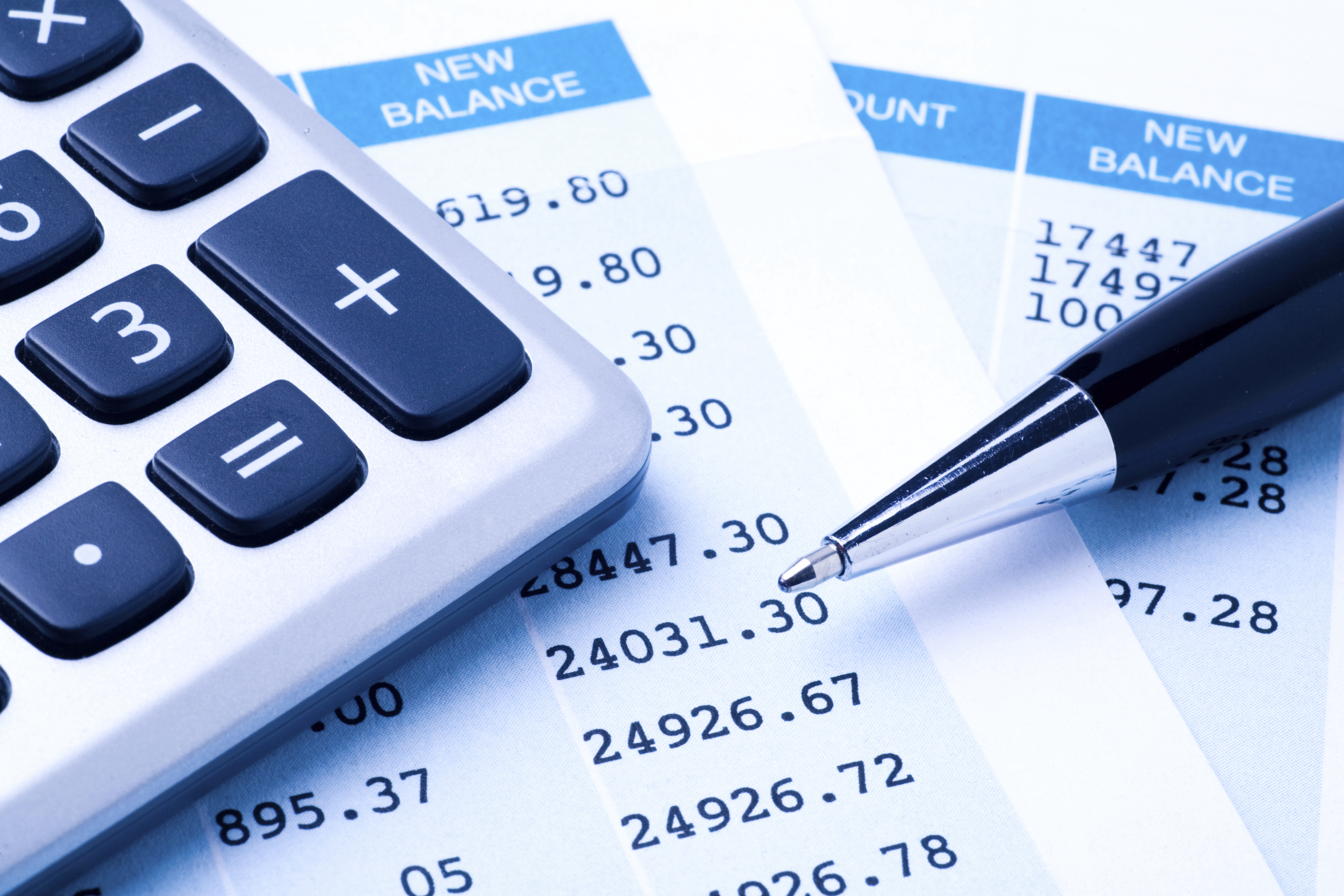 Bank statement account calculator finance business