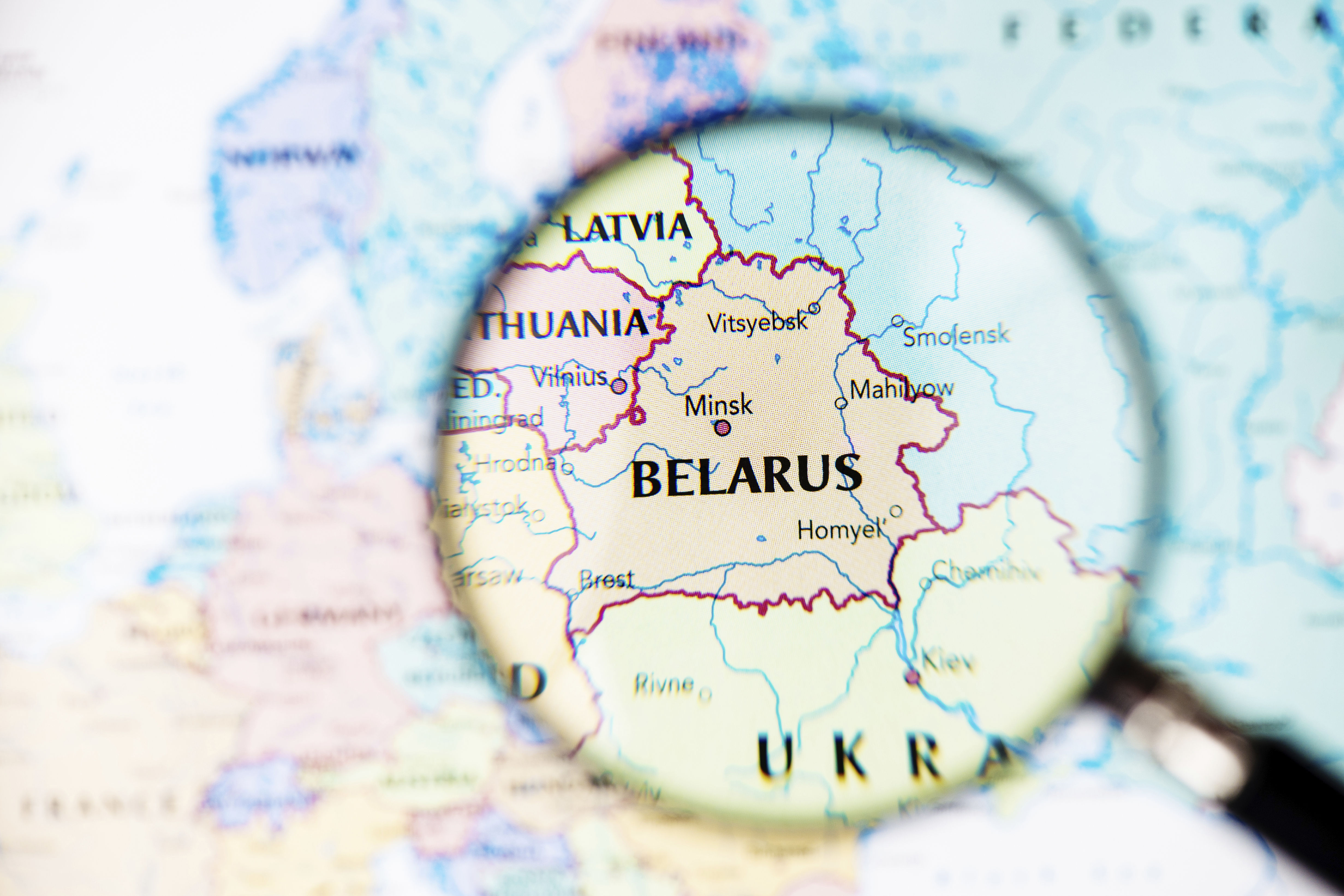 Belarus Minsk map closeup