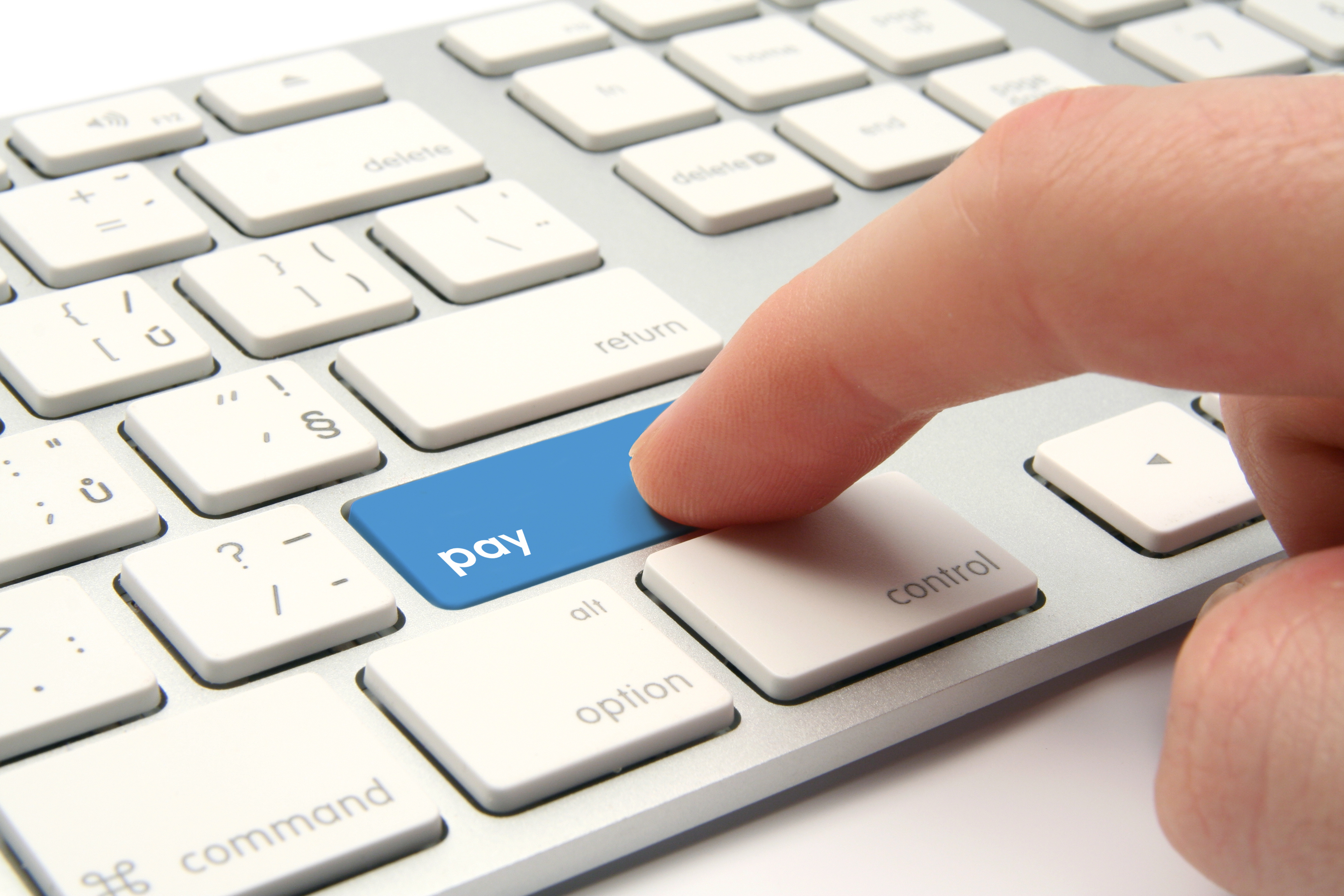 Electronic payment buy online hand keyboard