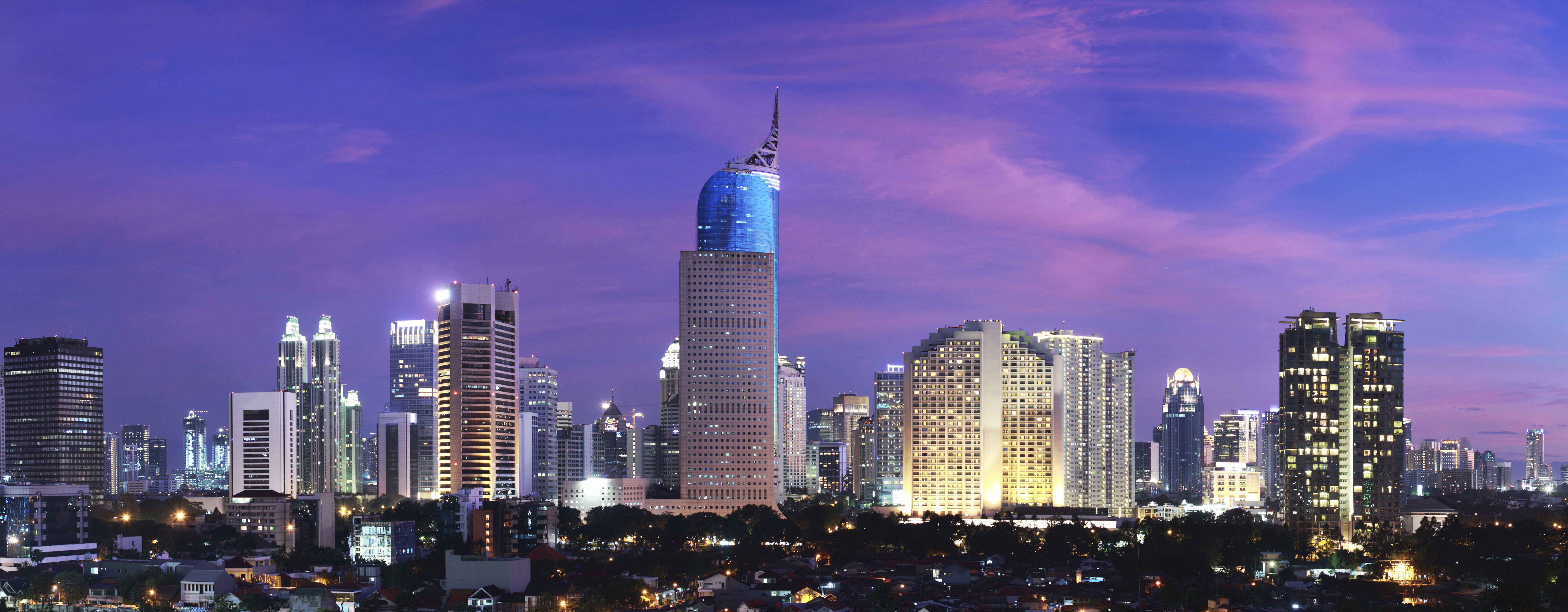 Jakarta city urban Indonesia night