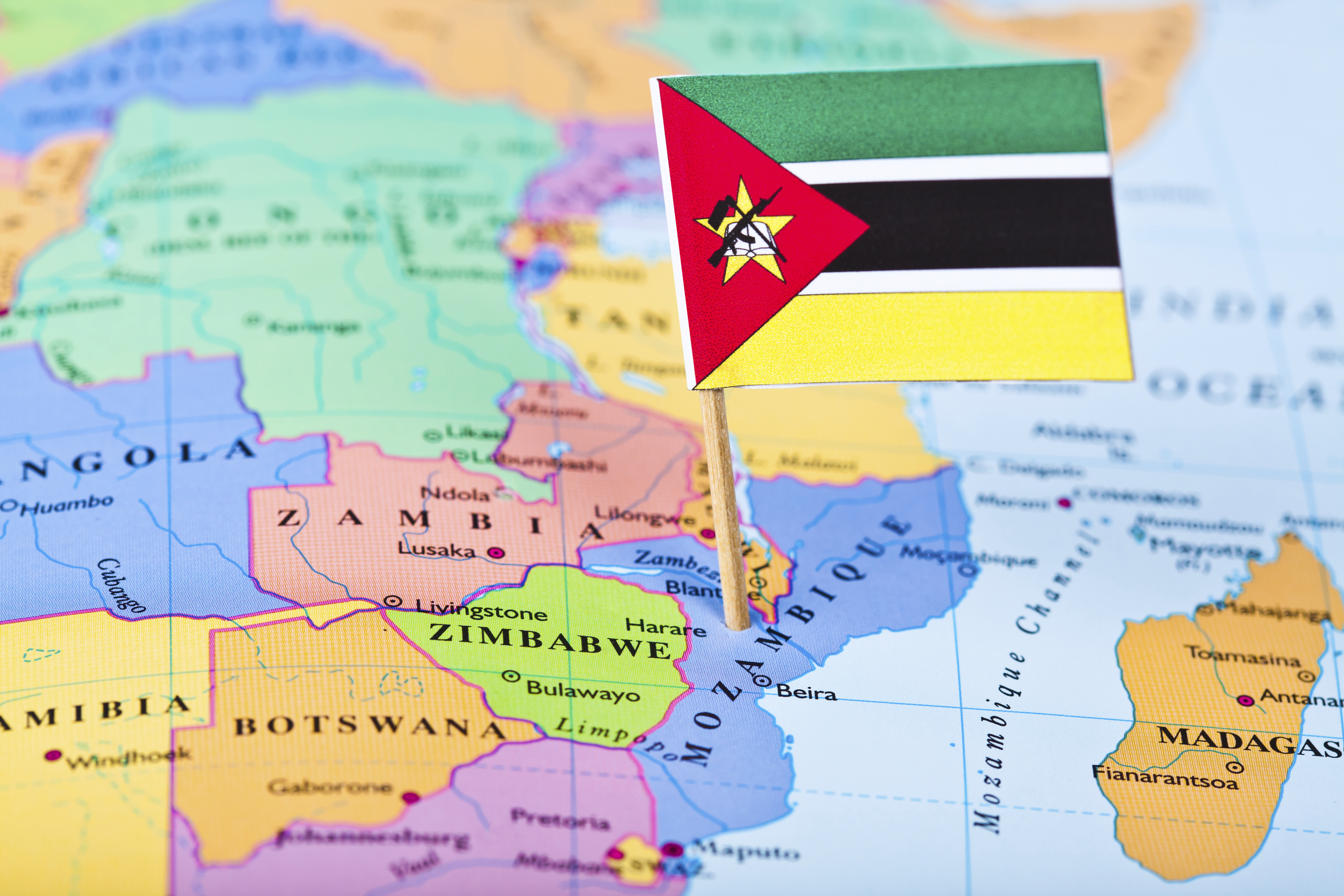 Map Flag Mozambique