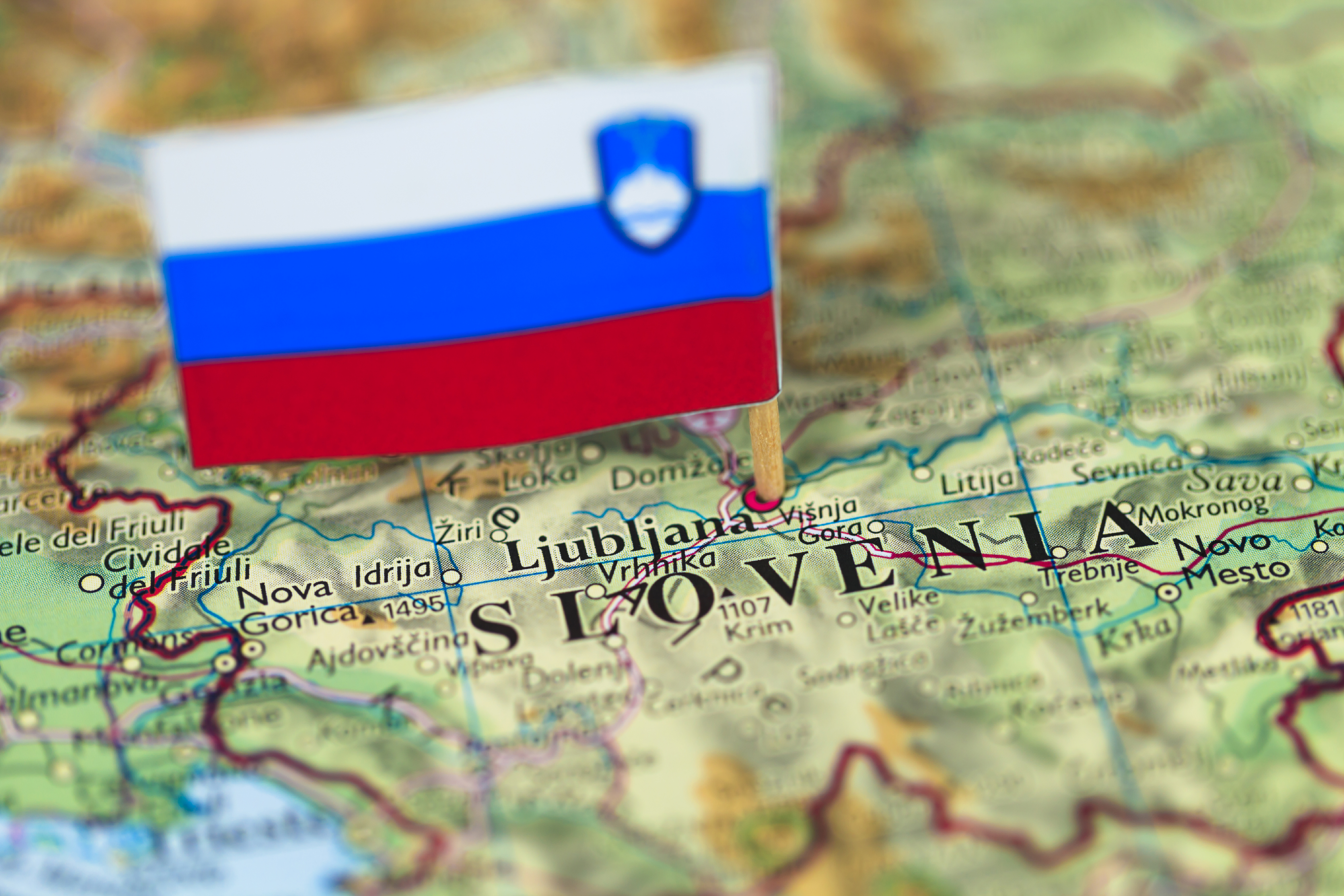 Map flag Ljubljana Slovenia