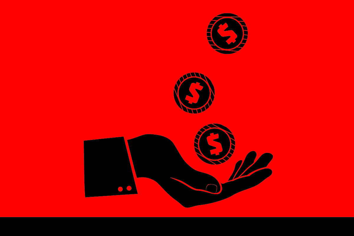 Money hand coins