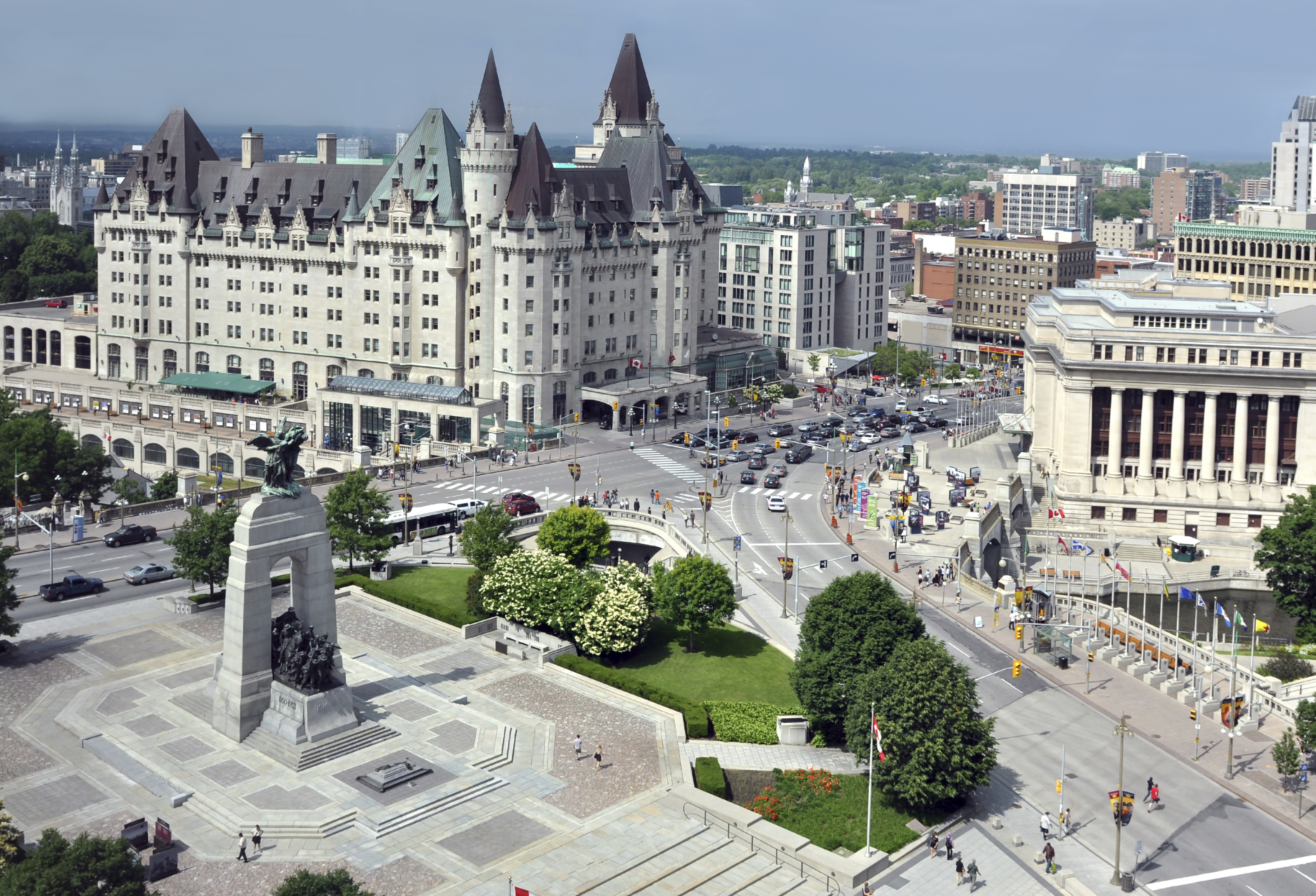 Ottawa Canada downtown Cenotaph Chateau Laurier