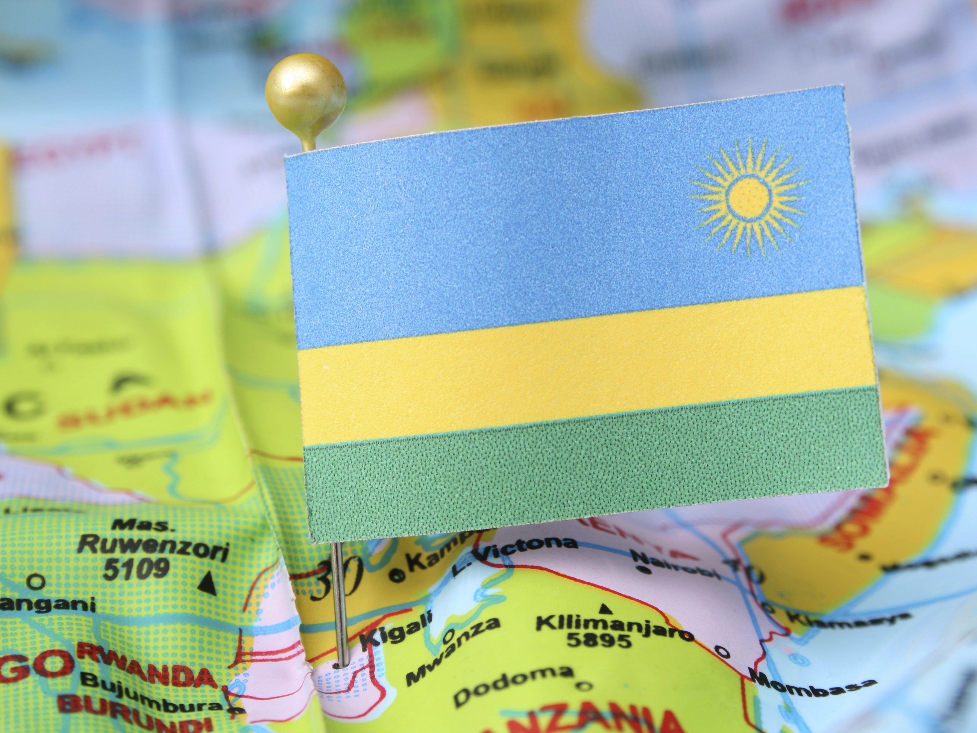 Rwanda Flag Map