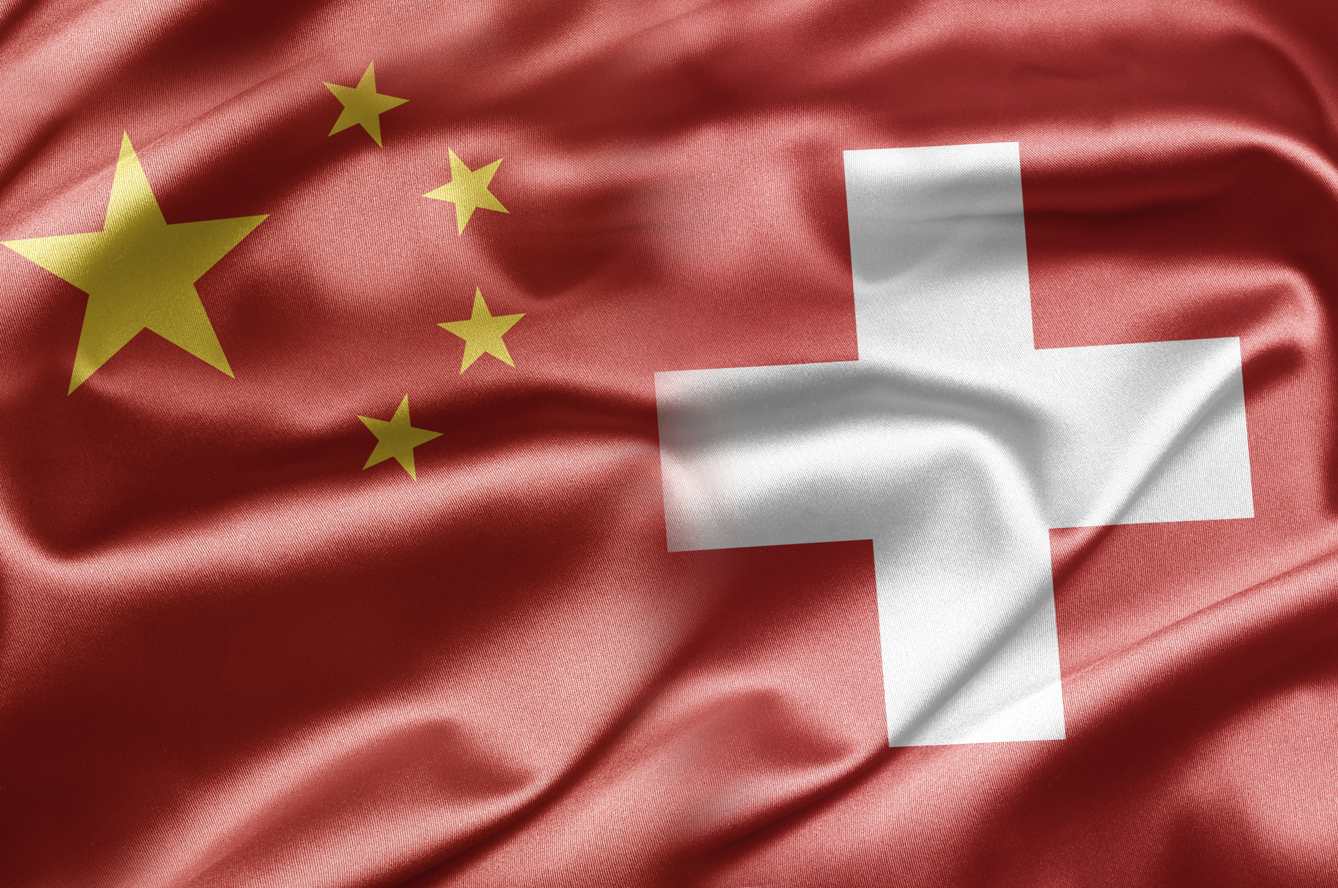 Swiss Chinese flag silk