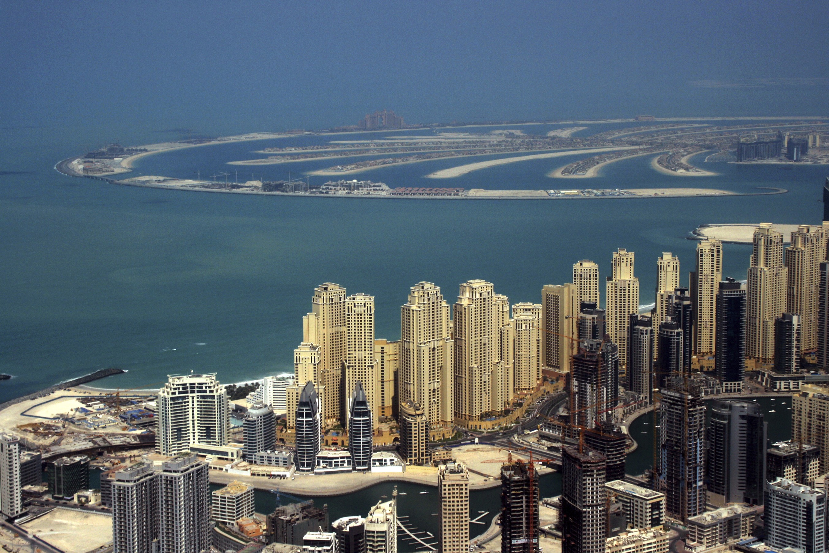 UAE Dubai Marina and Palm Air View