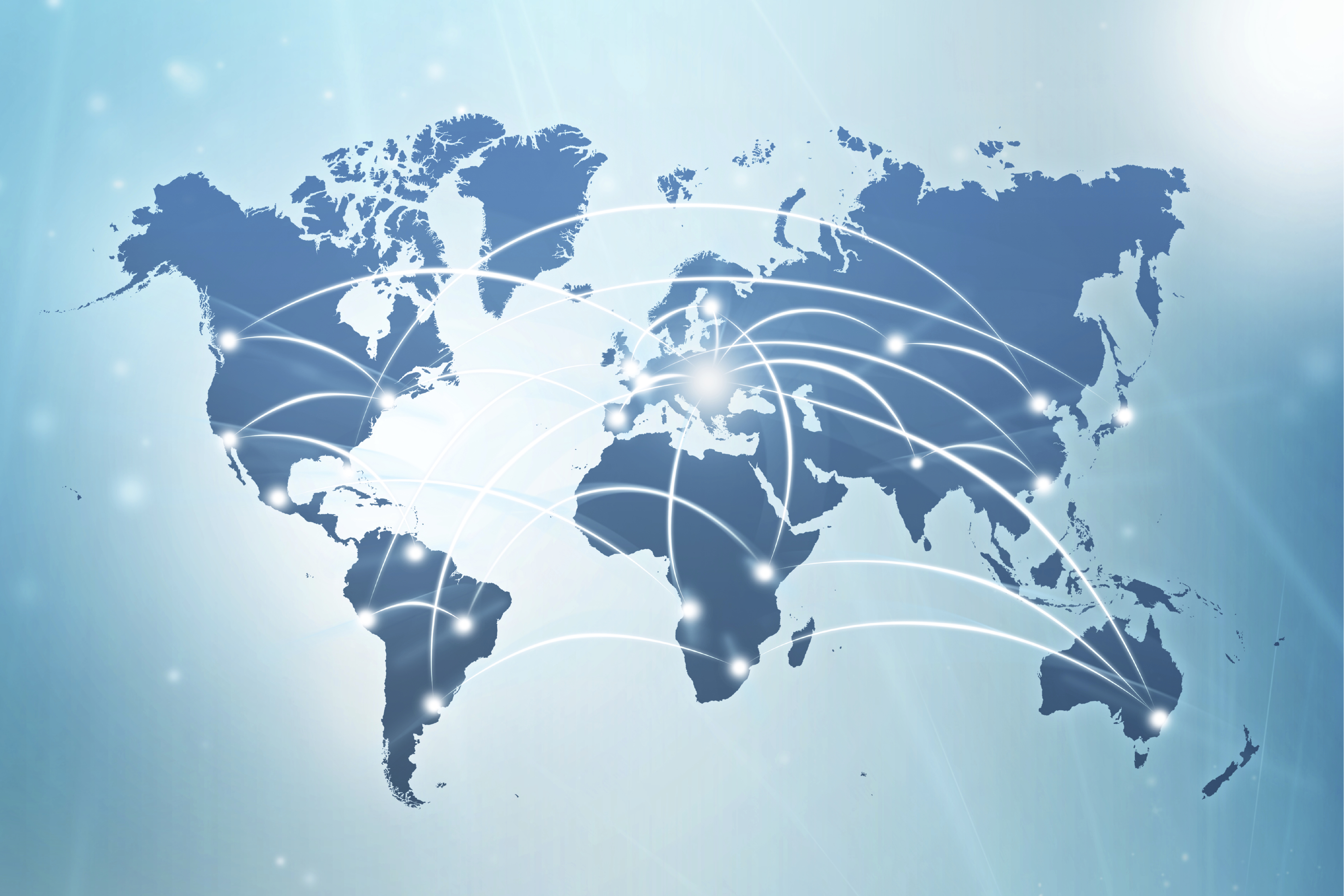 World map global communications business