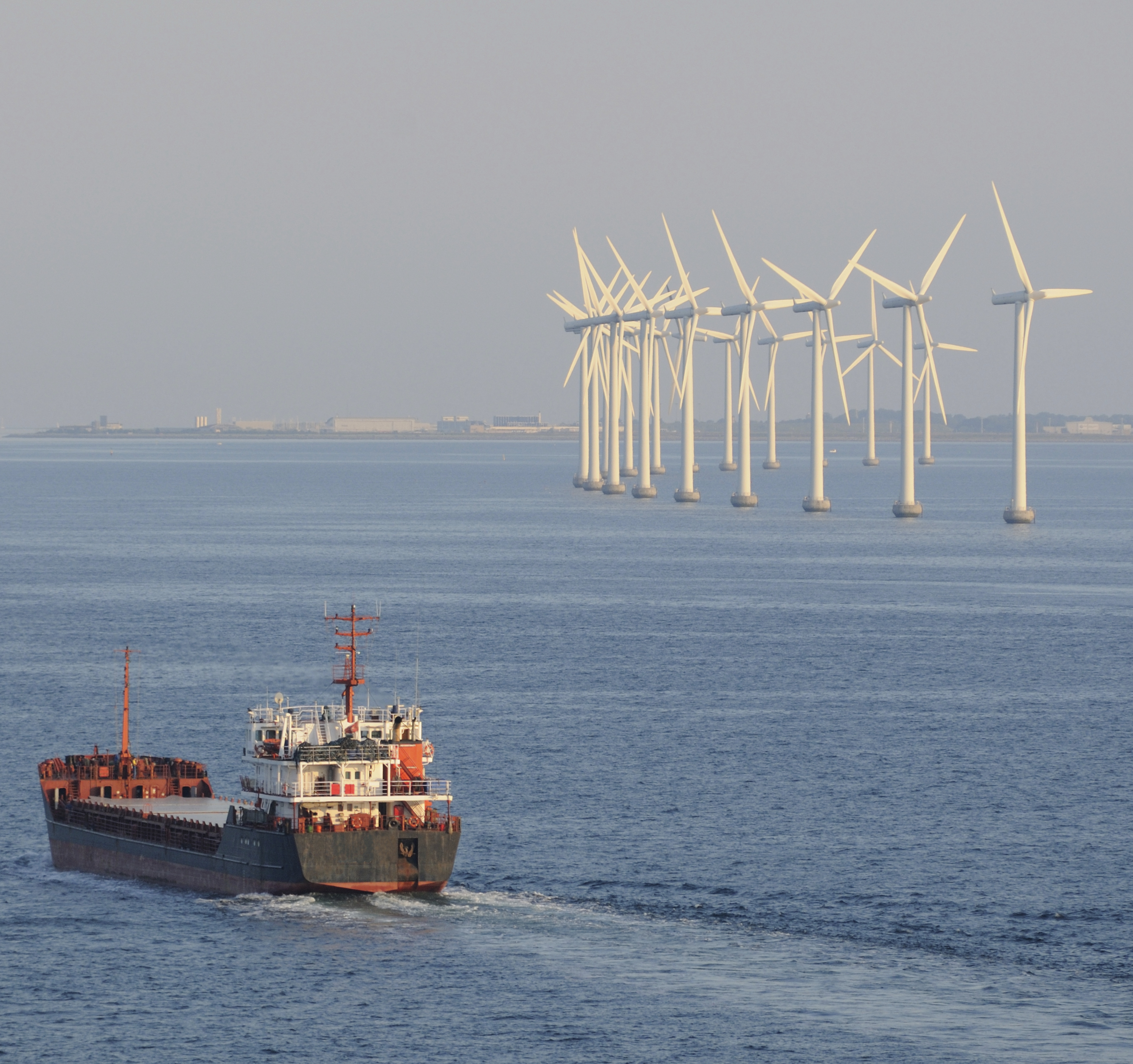 Copenhagen Windfarm Wind Turbines Ship