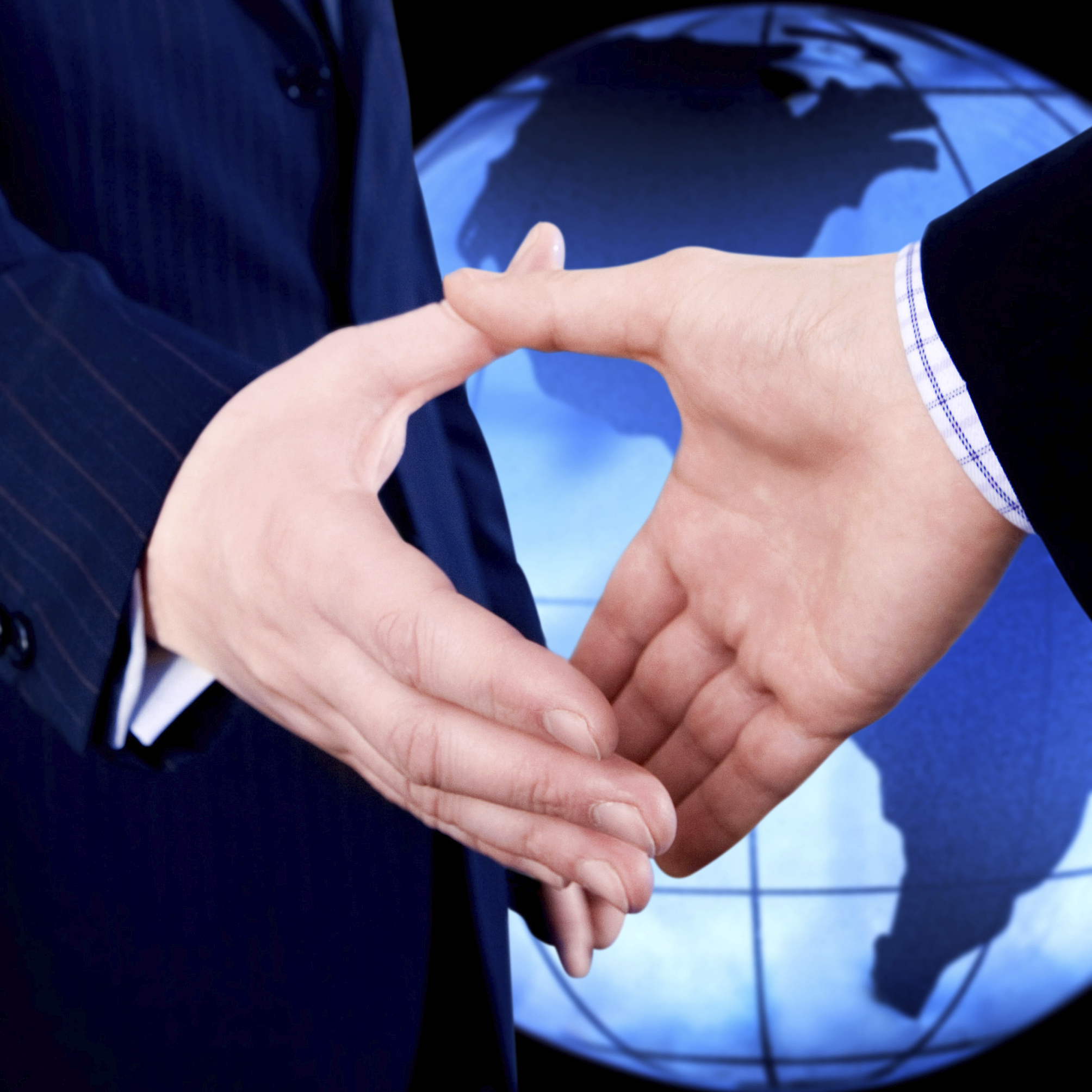 Global Business Handshake Map