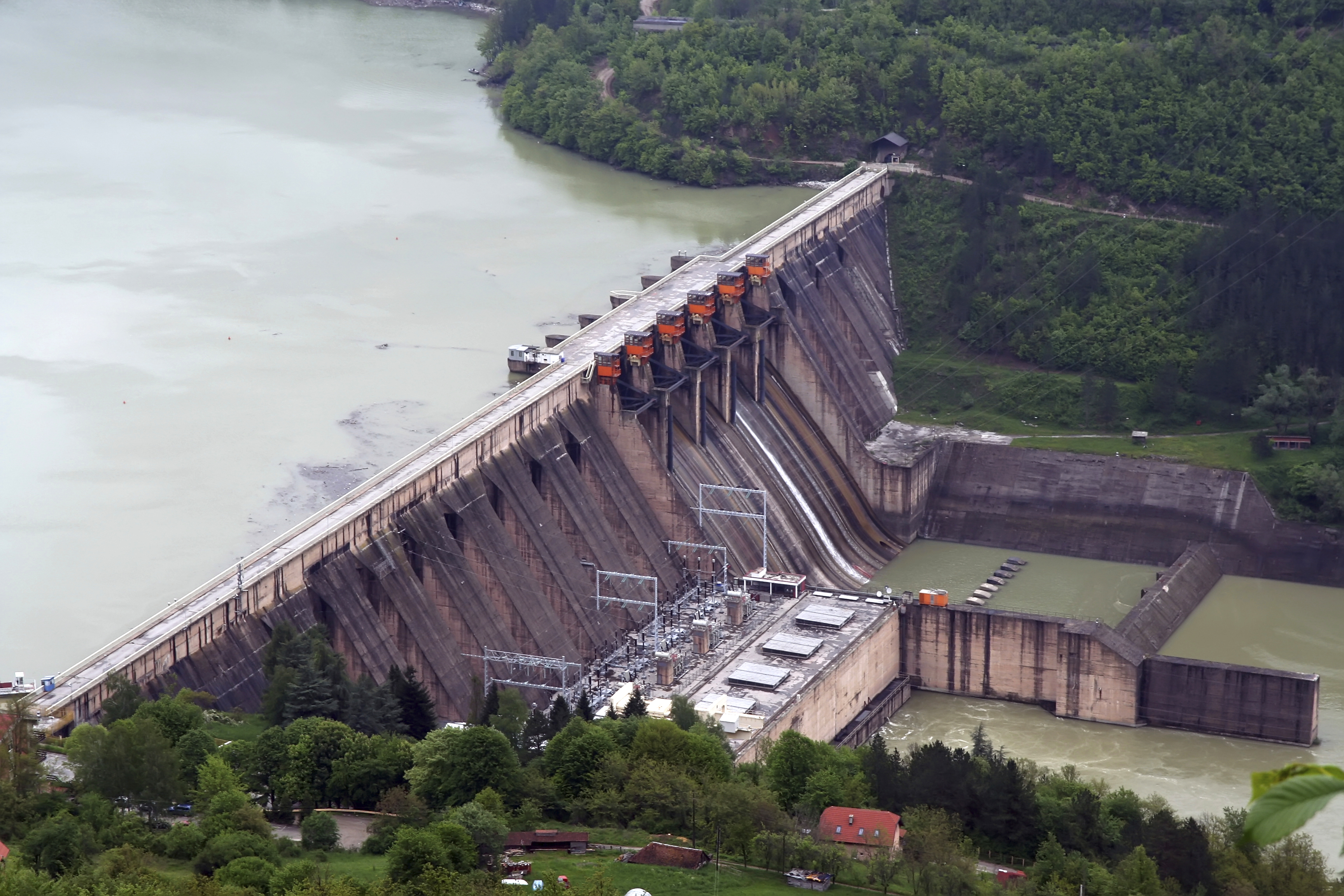 Hydroelectric Power Station Aerial View
