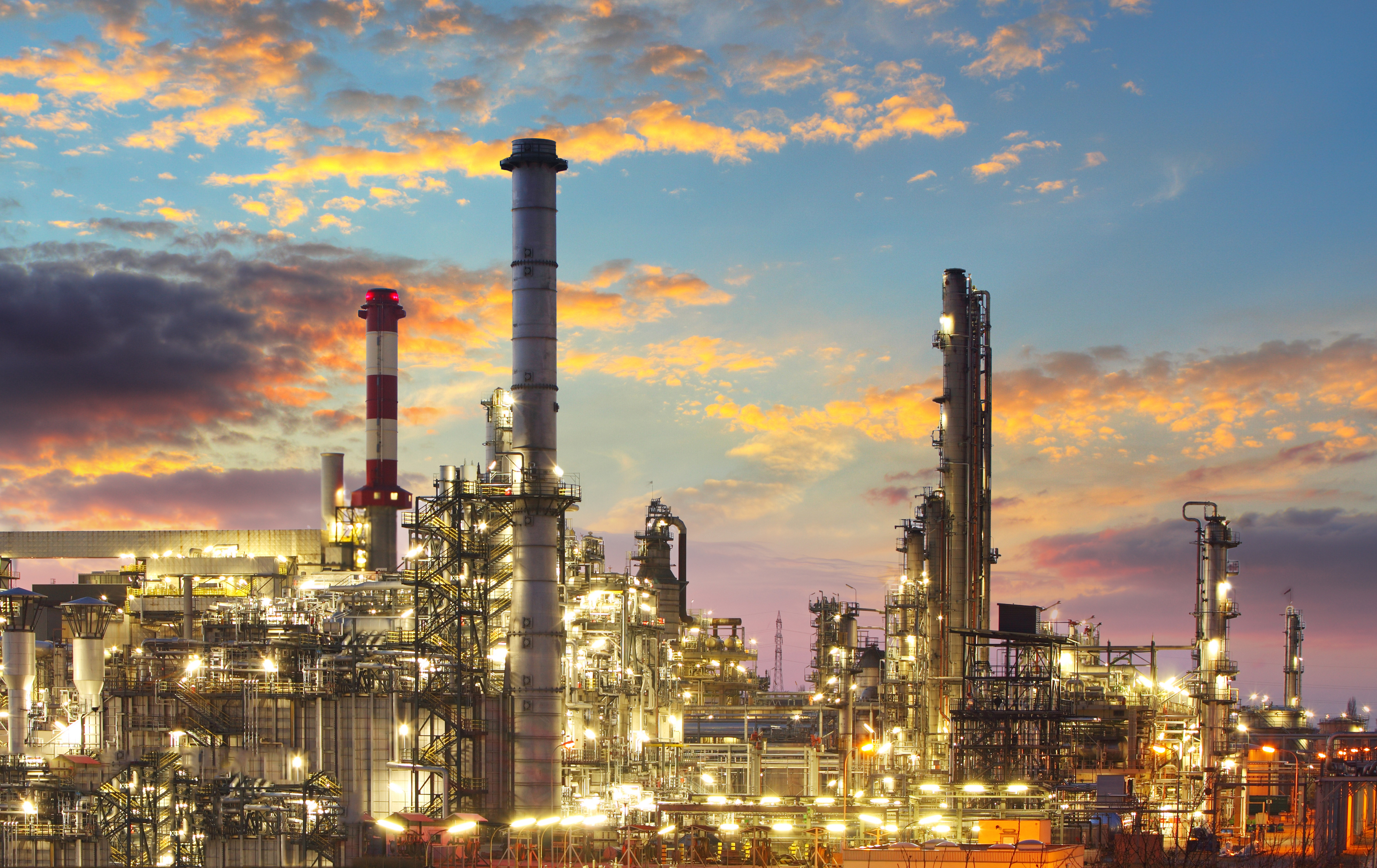 Oil Refinery Twilight