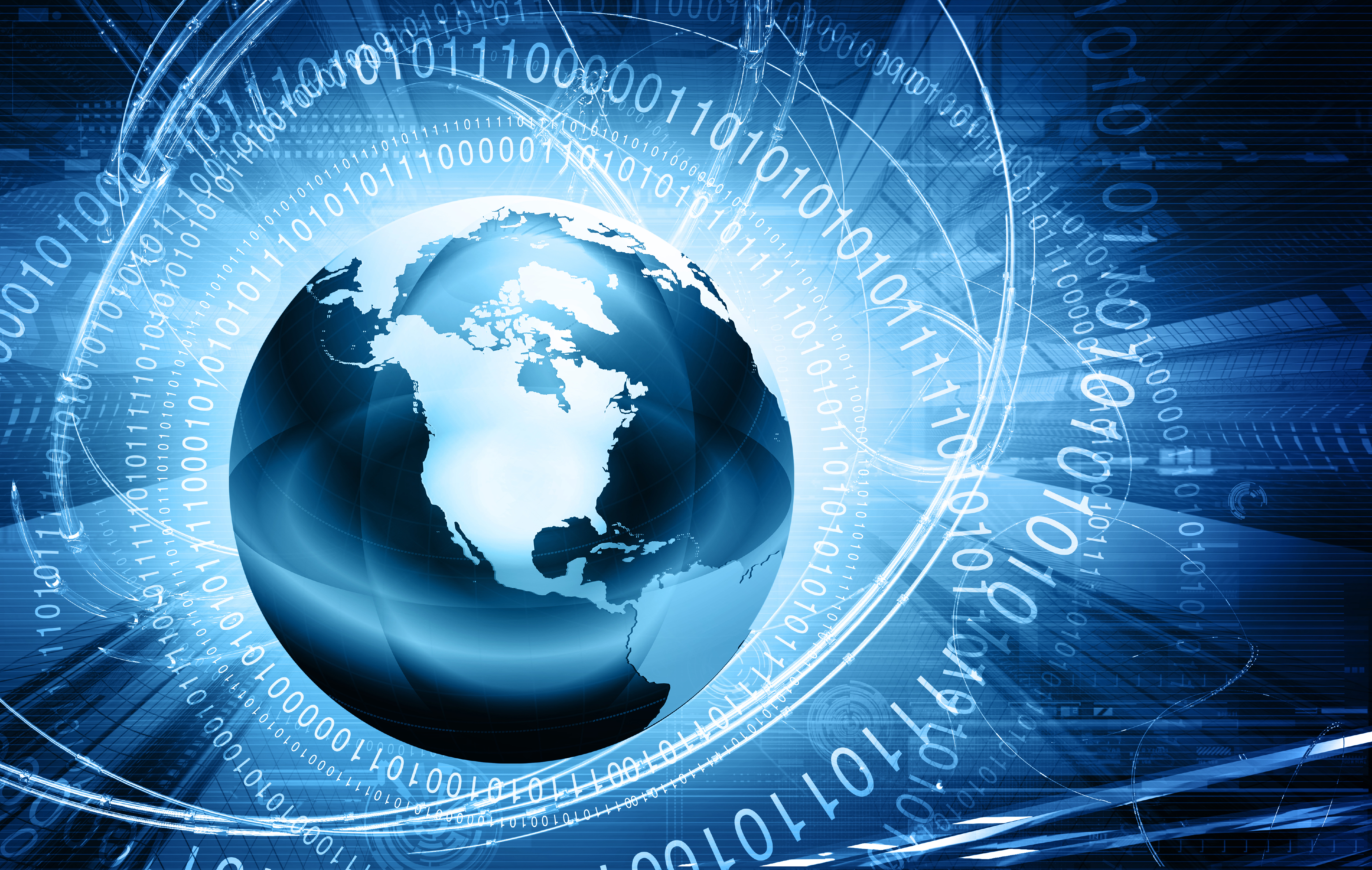 blue design with the world map