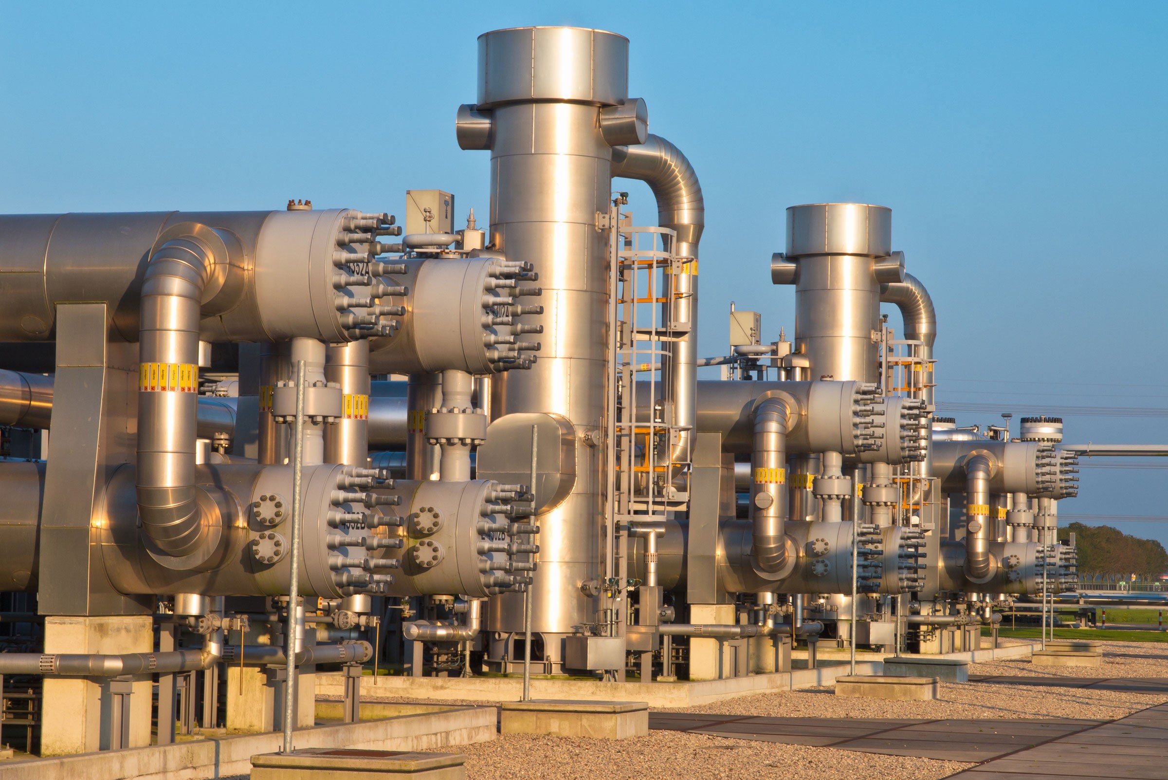 Natural-gas-processing-site-during-sunset