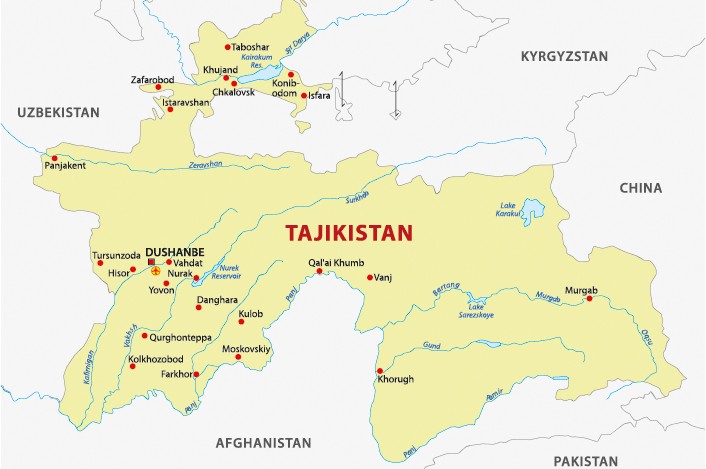Tajikistan map